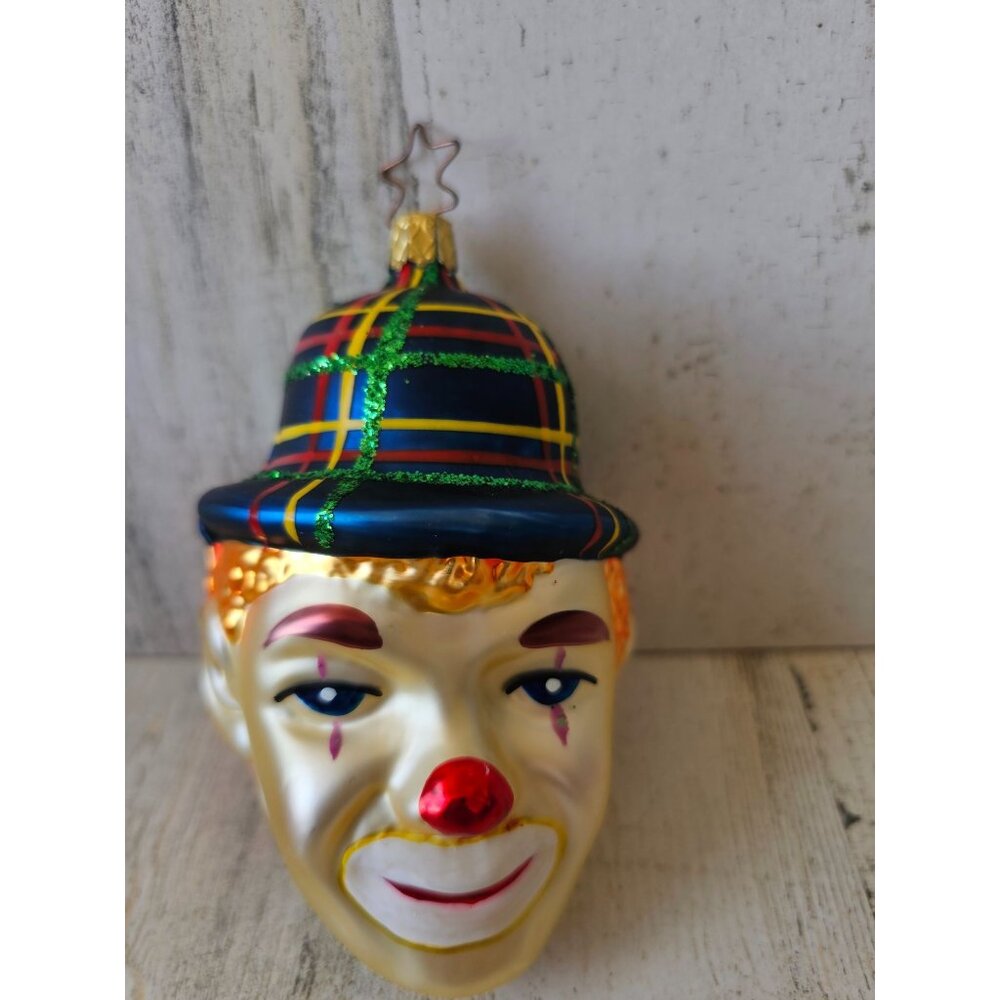 Inge‎ glas? Clown glass birgits ornament hat glitter Xmas tree